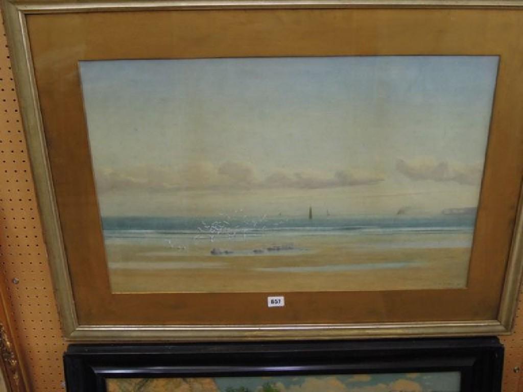 Appraisal: A large late th century watercolour of a coastal scene