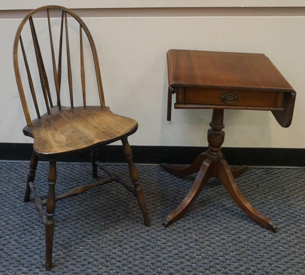 Appraisal: George III Style Drop-Leaf Side Cabinet and Side Chair Table