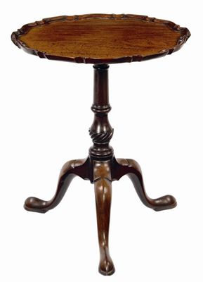 Appraisal: An th century mahogany tripod table the pie-crust moulded edge