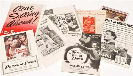 Appraisal: SIXTEEN PRESS SHEETS CAMPAIGN BOOKS AND PROGRAMS for various films