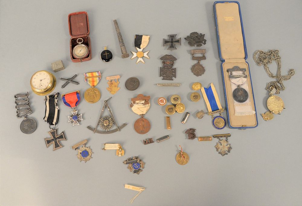 Appraisal: Tray Lot of Medals to include military medals cross medal