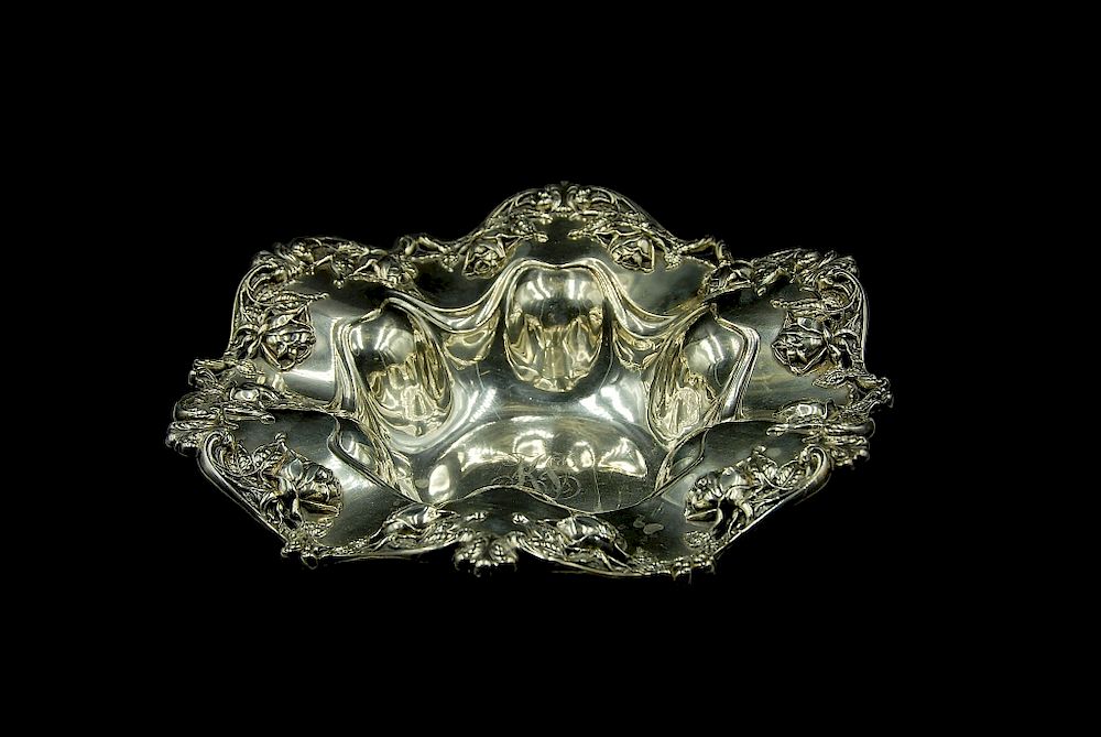 Appraisal: Frank M Whiting Sterling Silver Bowl With Roses Frank M