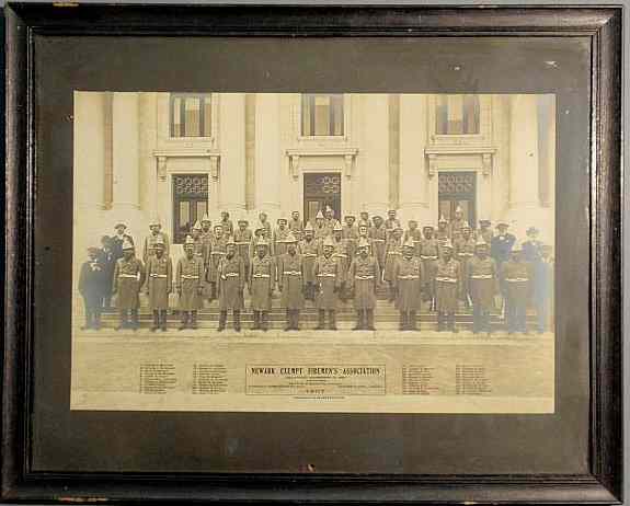 Appraisal: Framed photograph Newark Exempt Firemen's Association x