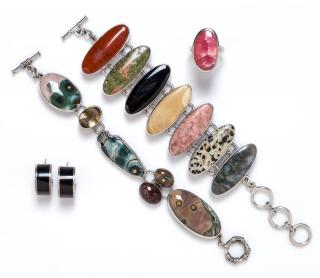 Appraisal: A Collection of Sterling Silver and Multigem Jewelry dwts A