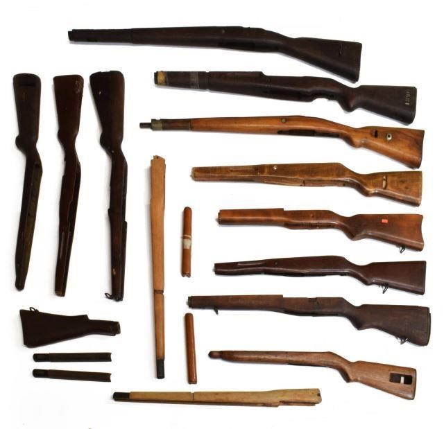 Appraisal: lot of Twelve rifle stocks one partial stock one butt