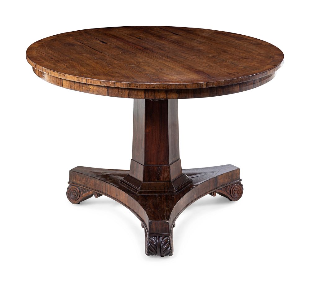 Appraisal: A Regency Rosewood Tilt-Top Breakfast Table A Regency Rosewood Tilt-Top