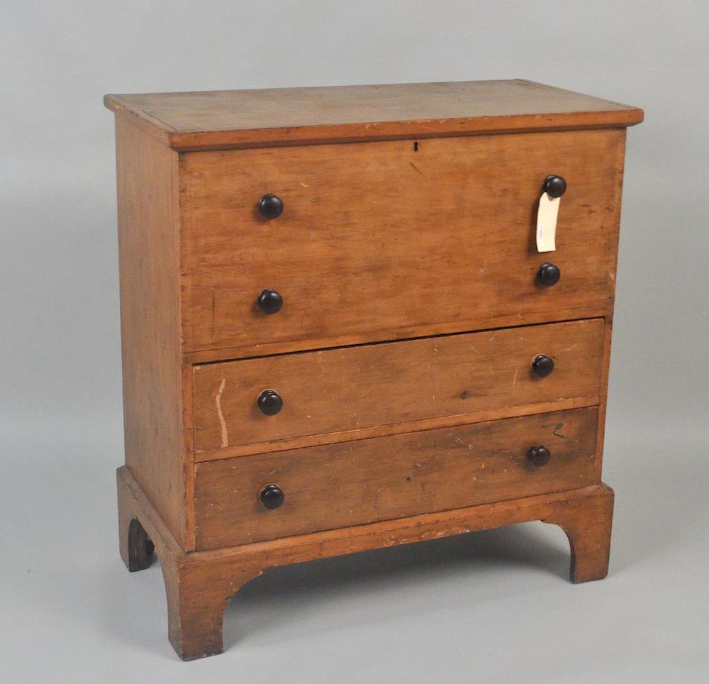 Appraisal: American Country Poplar Two Drawer Blanket Chest with lift top