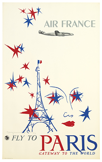 Appraisal: RAYMOND GID - AIR FRANCE FLY TO PARIS x inches