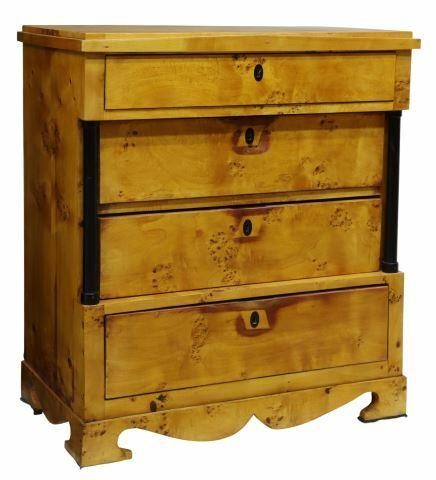 Appraisal: Biedermeier burled birch commode likely German or Scandinavian th c