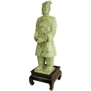 Appraisal: Large and Heavy Chinese Carved Jadeite Figure of A Man