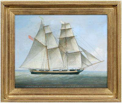 Appraisal: Painting attributed to Louis Dodd quot HMS Dolphin Built at