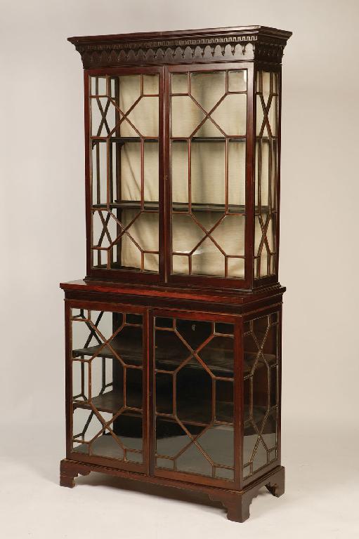 Appraisal: A GEORGE III STYLE MAHOGANY CHIPPENDALE STYLE BOOK CASE the