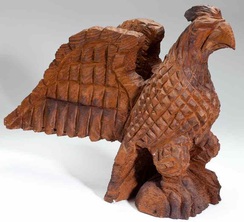 Appraisal: American Folk Art Carved Wood Eaglecirca carved wood eagle after