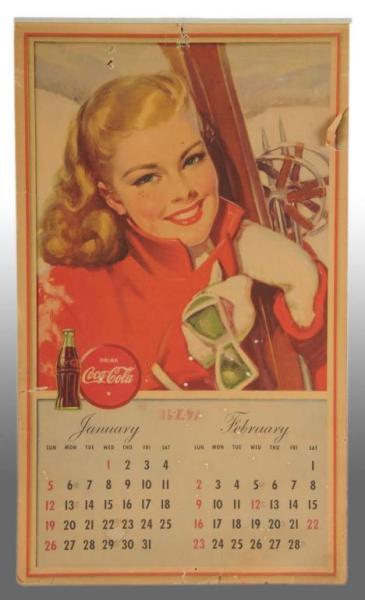 Appraisal: Paper Coca-Cola Calendar Description General overall heavy wear with some