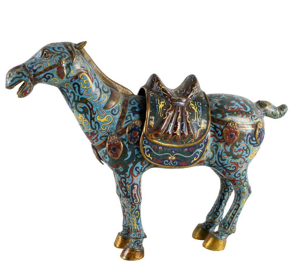 Appraisal: CHINESE CLOISONNE HORSE FIGURECondition with removable saddle Provenance The Estate