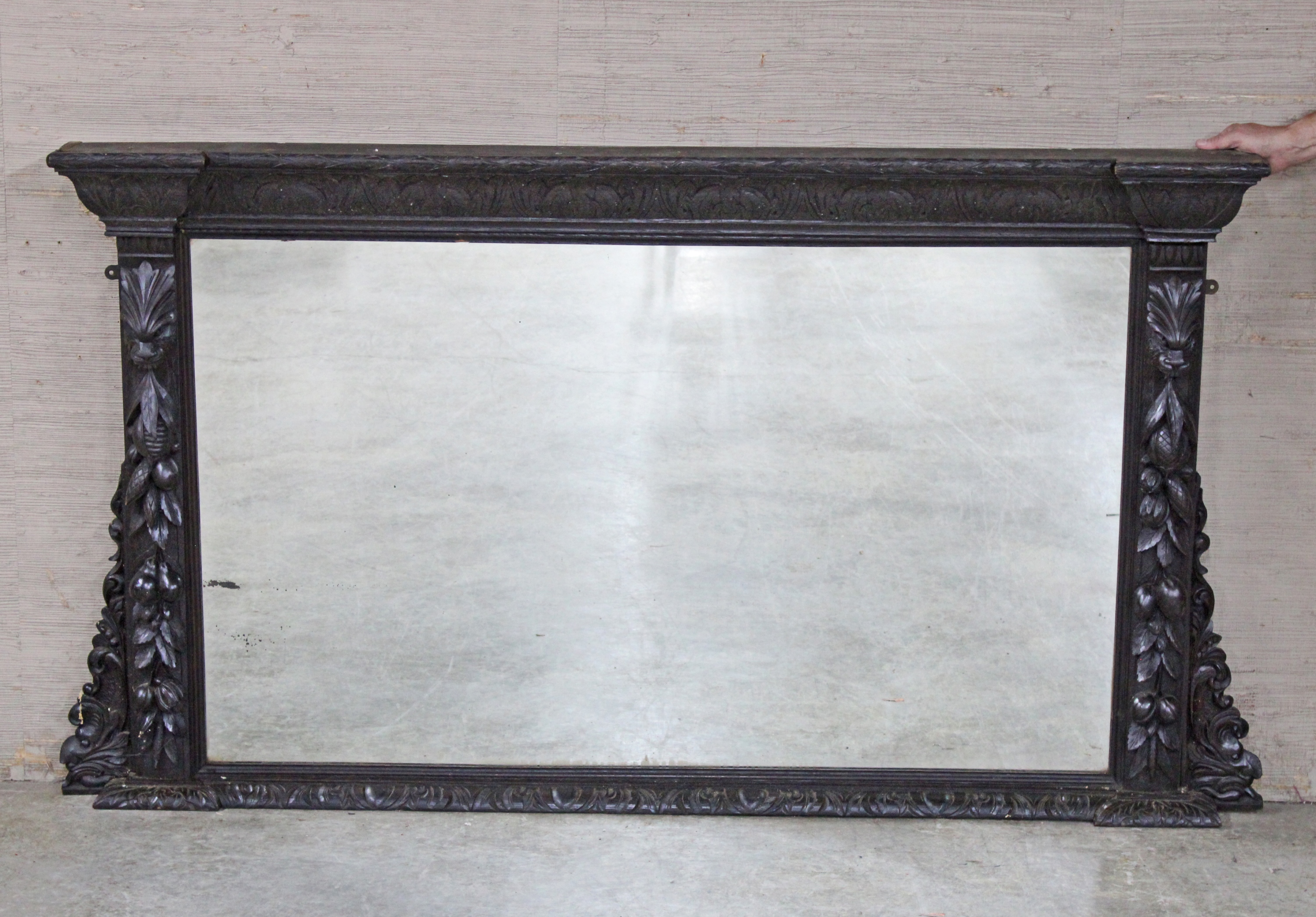 Appraisal: FRENCH OAK BACK BAR MIRROR French oak back bar mirror