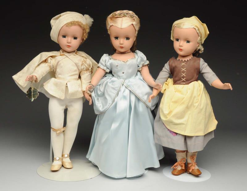 Appraisal: Set Of Madame Alexander Dolls All hard plastic Cinderella in