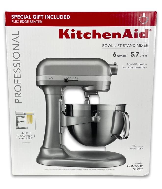 Appraisal: KitchenAid Professional Contour Silver Mixer NIBWith Flex Edge Beater Never