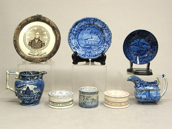 Appraisal: An assembled group of historical Staffordshire with American subjects th