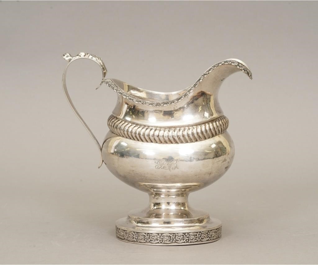 Appraisal: Coin silver creamer by William Ball Baltimore circa h x