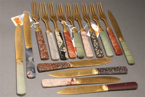 Appraisal: Group of Continental Neoclassical style gilt metal dessert knives and