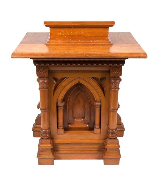 Appraisal: Sale Lot A Gothic Revival Oak Lectern having a sloped