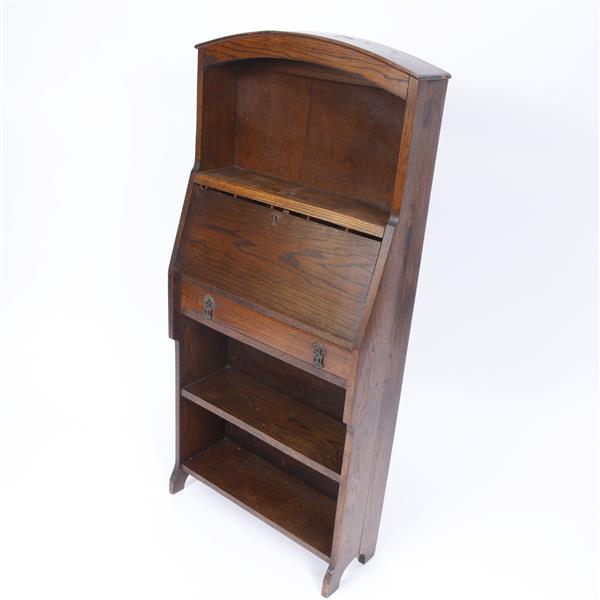 Appraisal: Mission Oak diminutive drop front secretary bookshelf H x W