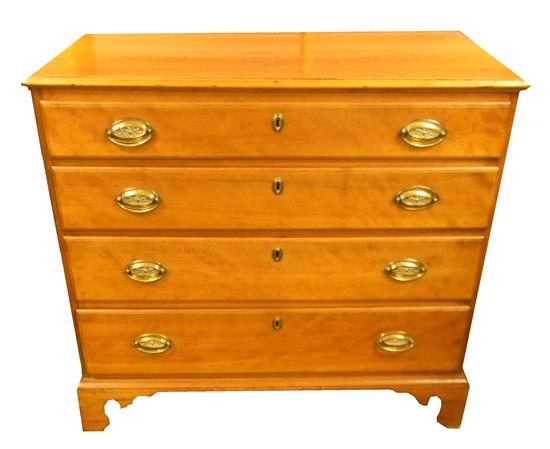 Appraisal: Chest of four drawers American cherry and pine top with