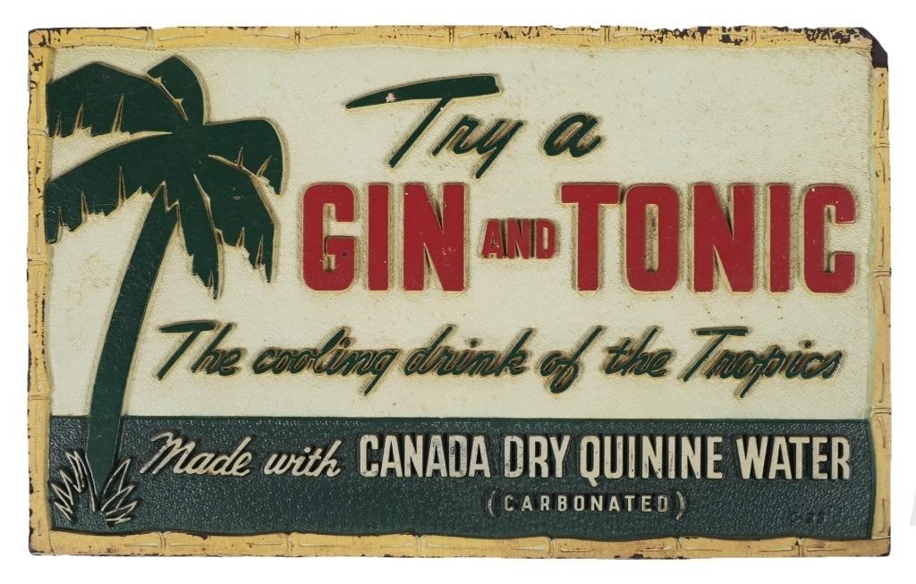 Appraisal: Vintage gin tonic Canada Dry advertising bar sign Try a