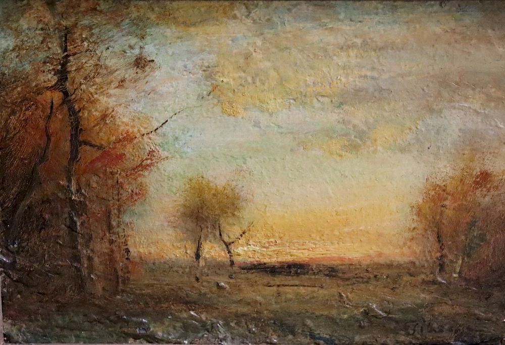 Appraisal: UNSIGNED Oil On Board Landscape Apparently unsigned and from a