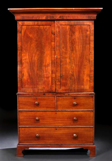 Appraisal: William IV Mahogany Linen Press second quarter th century the