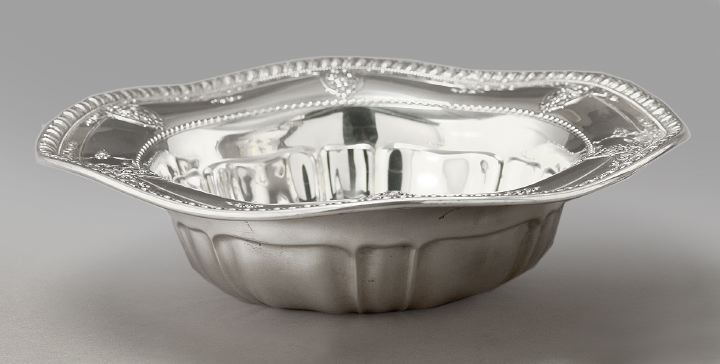 Appraisal: Wallace Sterling Silver Rose Point Circular Fruit Bowl the pattern