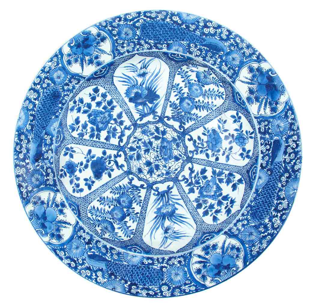 Appraisal: Chinese Blue and White Glazed Charger th Century The shallow