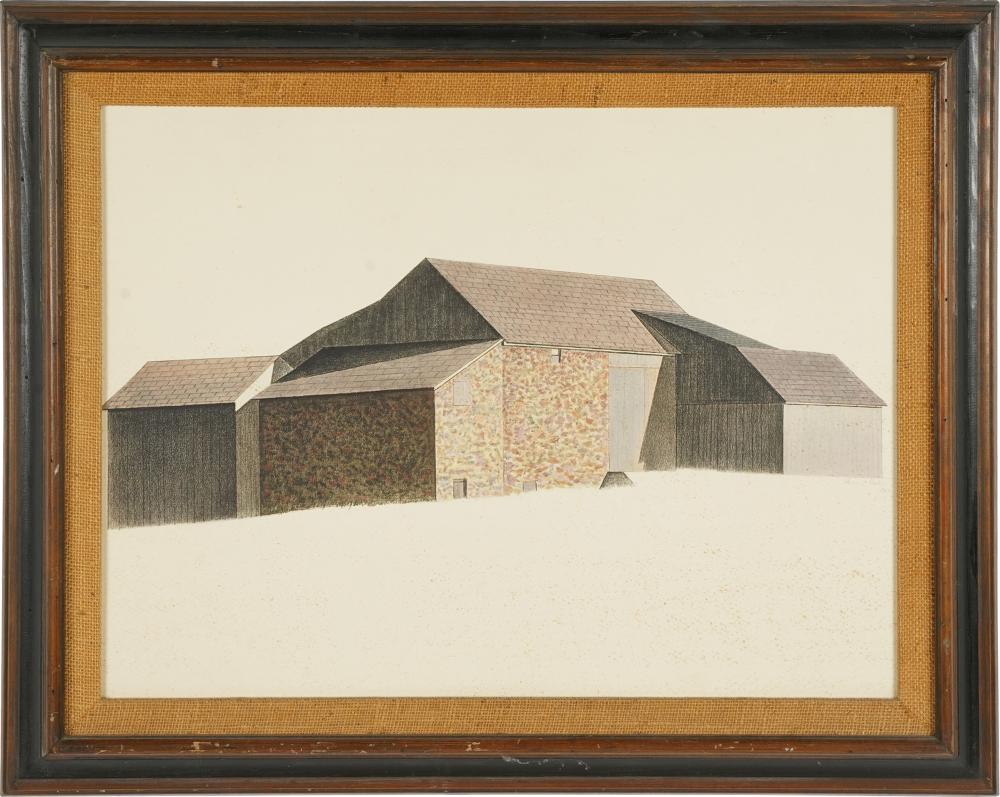 Appraisal: CHARLES SHEELER - BARN lithograph signed and dated in plate