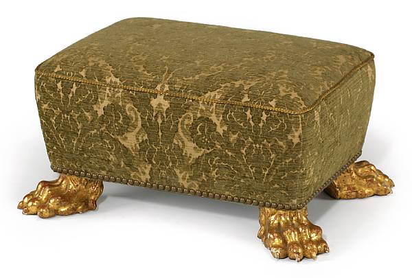 Appraisal: A George III style giltwood ottoman The brass nail head