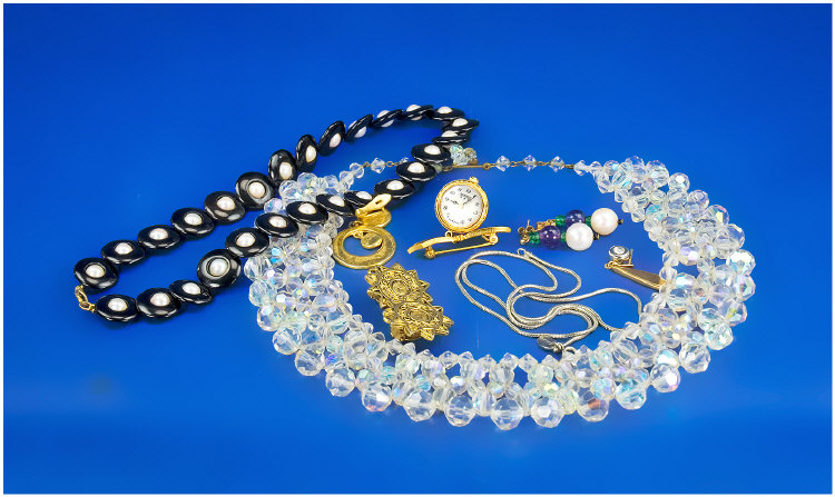 Appraisal: Mixed Lot Of Costume Jewellery Comprising Earrings Fob Watch Chain