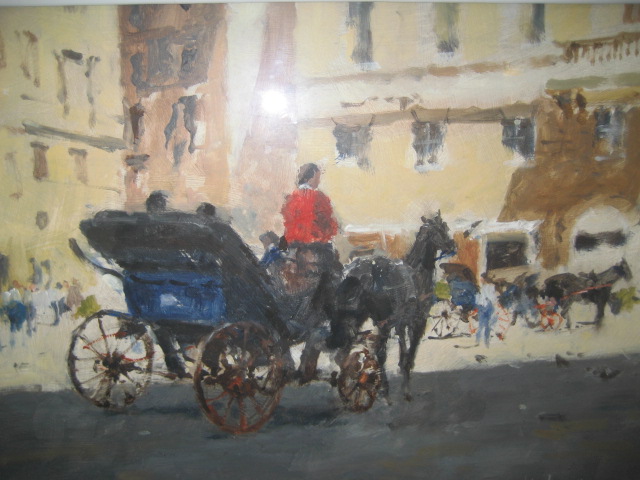 Appraisal: JOHN YARDLEY R I b The Blue Coach Rome oil