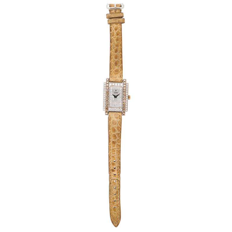 Appraisal: CHATILA LADIES ROYAL DIAMOND K GOLD WATCH Condition Report Crystal