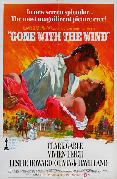 Appraisal: Gone with the Wind MGM R- one sheet condition A