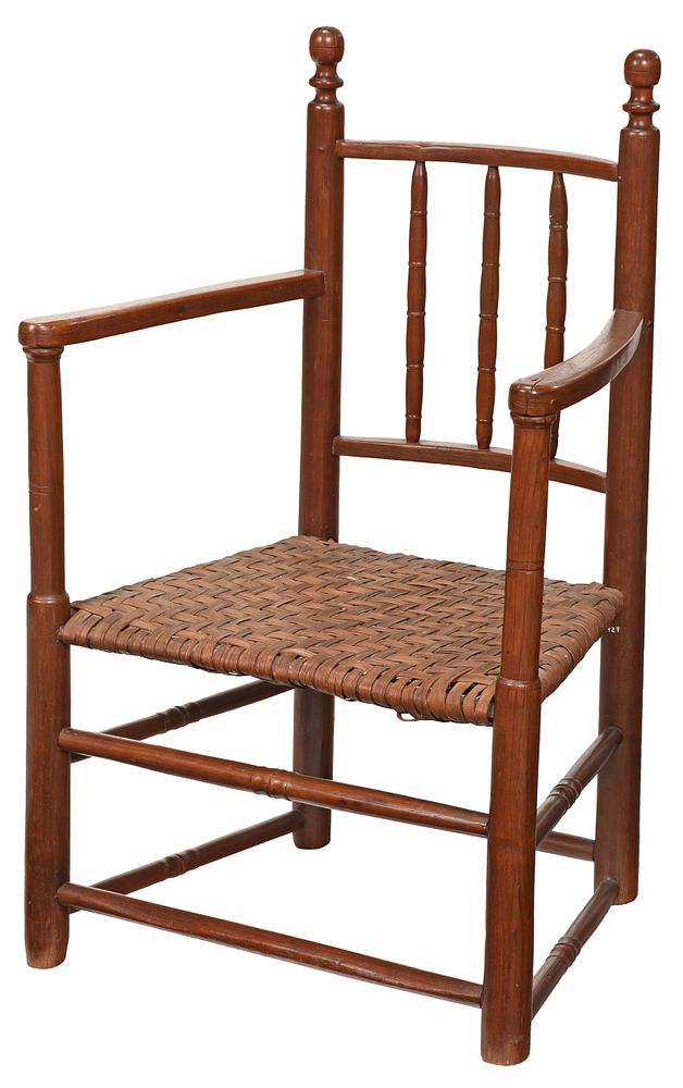 Appraisal: Early Southern Walnut Open Armchair probably Virginia late th century