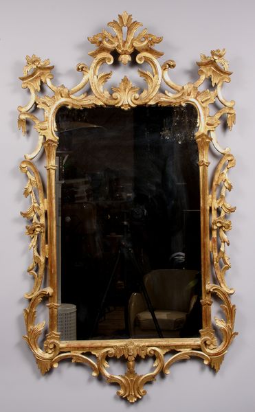 Appraisal: Mid- th century decorative gilt mirror x info verso Good