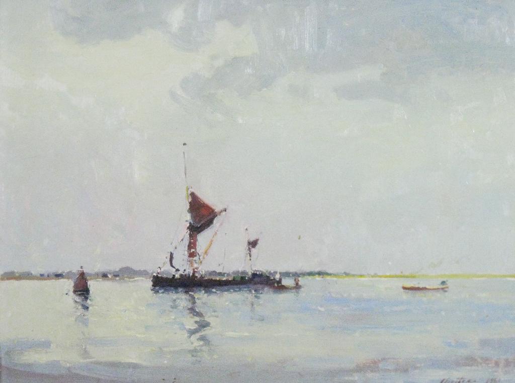 Appraisal: GEOFFREY LIONEL CHATTEN b A Barge on an Estuary signed