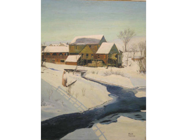 Appraisal: Irvia Freeman Oil Winter Landscape with Farm