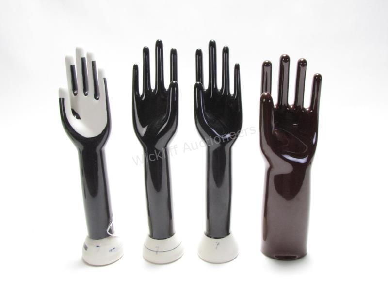 Appraisal: Group of Porcelain Glove Molds brown marked on bottom black