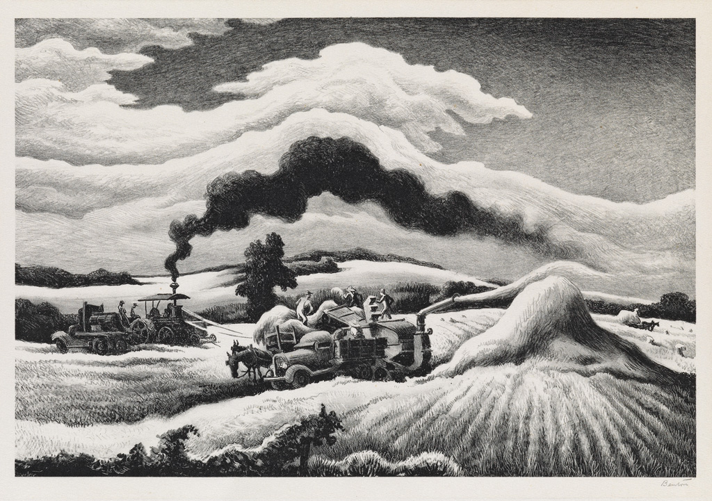 Appraisal: THOMAS HART BENTON Threshing Lithograph x mm x inches full