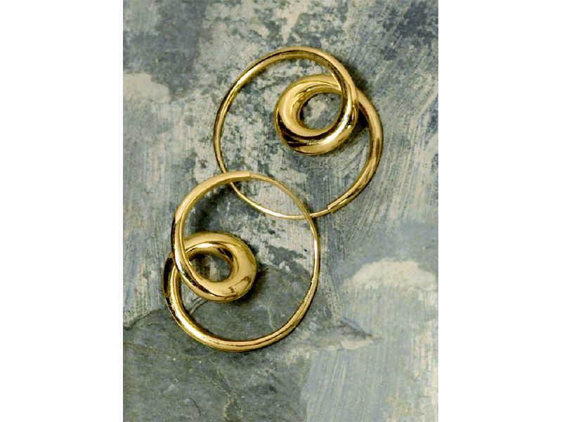 Appraisal: MICHAEL GOOD EARRINGS k yellow gold signature swirl design hoop