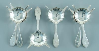 Appraisal: Six sterling brandy spoons Pointed Antique pattern by Reed Barton