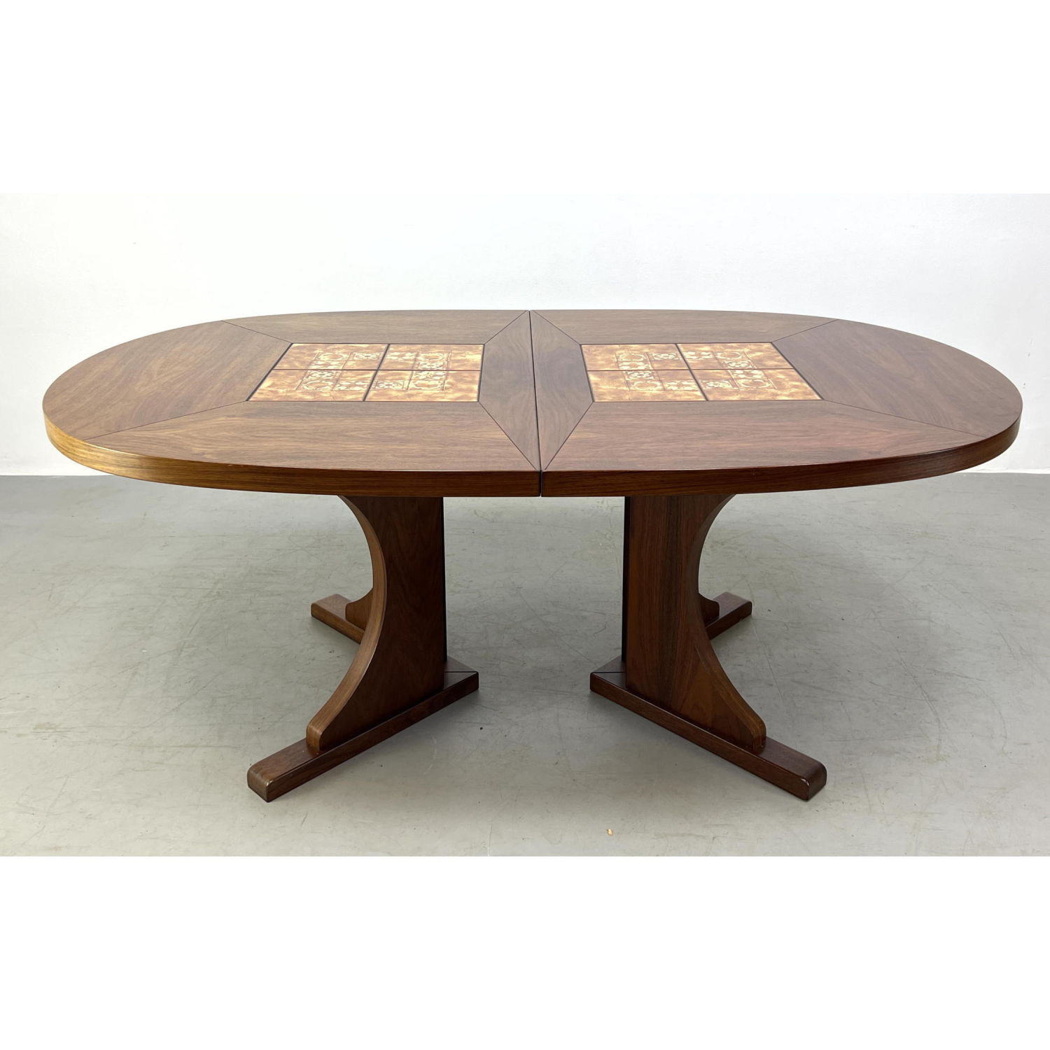 Appraisal: Rosewood and Tile Dining Table Inset pottery Tiles Danish Modern