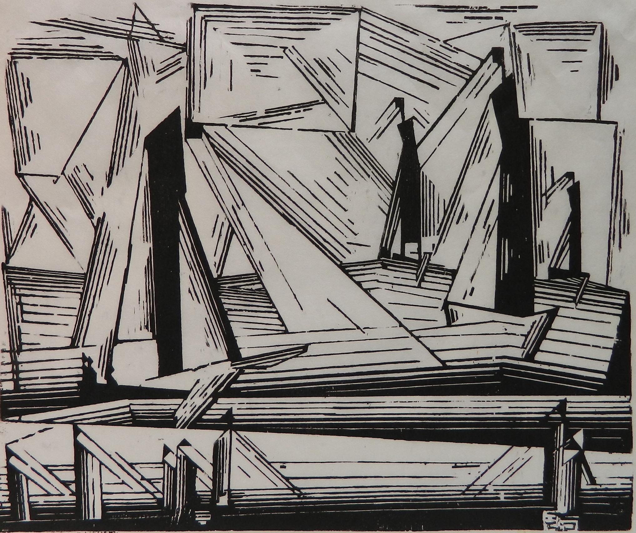 Appraisal: Lyonel Feininger American - ''Fishing Boats'' Prasse W - woodcut