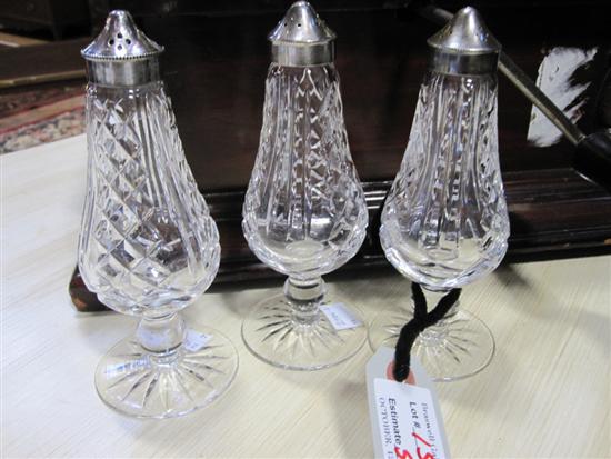 Appraisal: SET OF THREE WATERFORD CRYSTAL SALT AND PEPPER SHAKERS